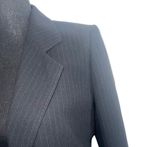 Le Suit PinStriped One Button Office Career Suit Blazer Jacket Size 10P - Picture 5 of 10